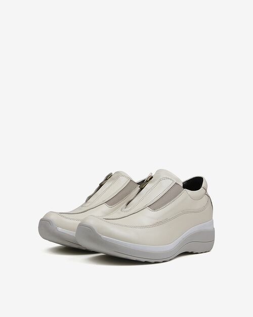 REBETA Deri Kadın Yüksek Tabanlı Krem Ayakkabı