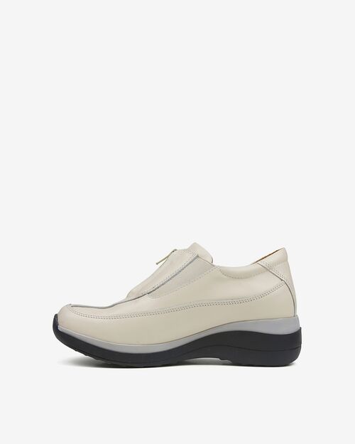 REBETA Deri Kadın Yüksek Tabanlı Krem Kombin Ayakkabı