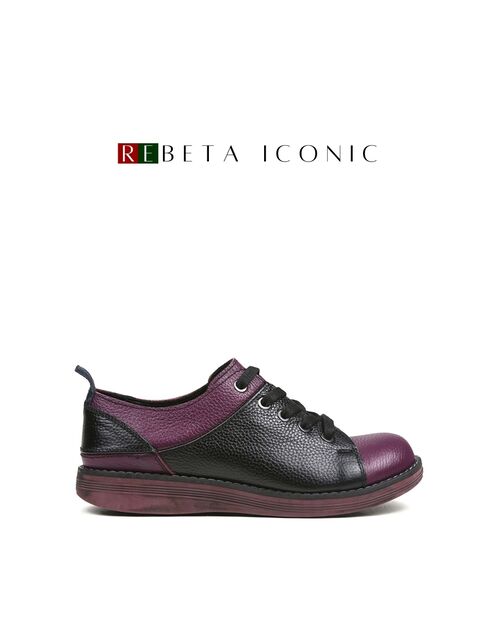 REBETA Deri Kadın Siyah Kombin Ayakkabı