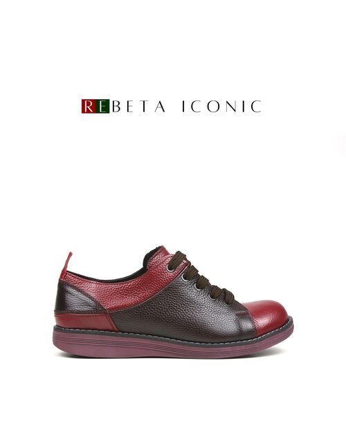 REBETA Deri Kadın Kahve Kombin Ayakkabı