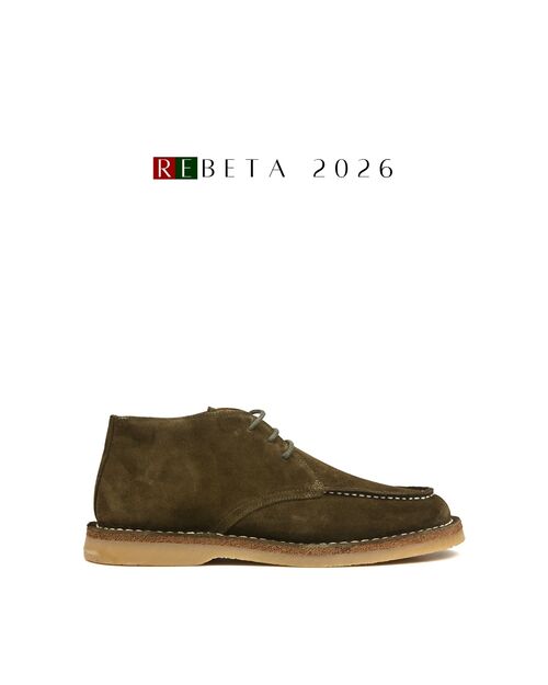 REBETA Deri Erkek Bağcıklı Haki Süet Bot