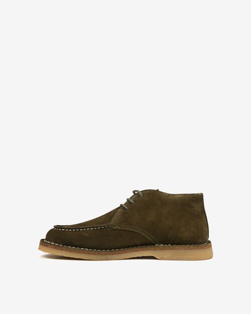 REBETA Deri Erkek Bağcıklı Haki Süet Bot