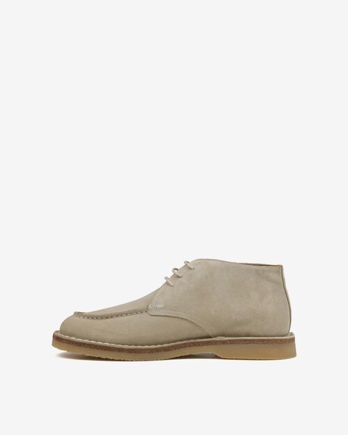 REBETA Deri Erkek Bağcıklı Bej Süet Bot