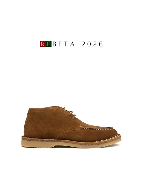 REBETA Deri Erkek Bağcıklı Taba Süet Bot