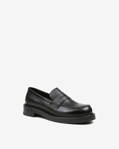 REBETA Deri Kadın Siyah Loafer Ayakkabı