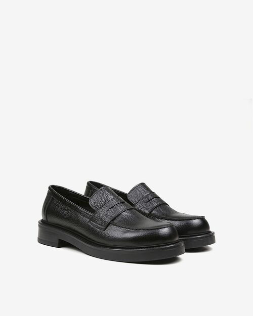 REBETA Deri Kadın Siyah Loafer Ayakkabı