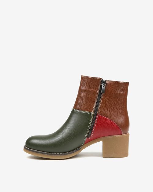 REBETA Deri Kadın Yeşil Bot Kombin