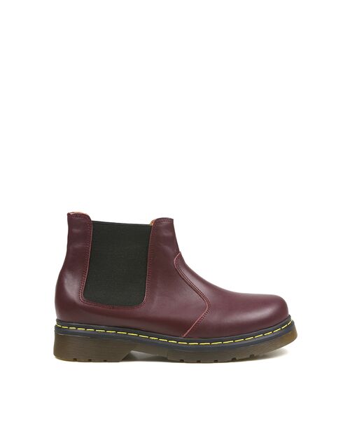 REBETA Deri Kadın Lastik Detaylı Bordo Bot REBETA Deri Kadın Lastik Detaylı Bordo Bot