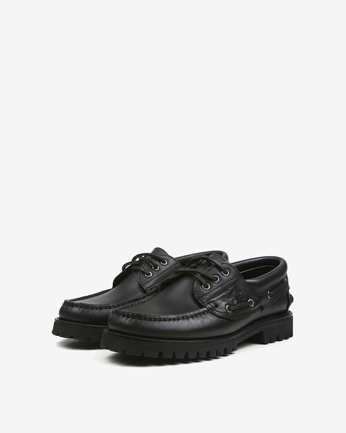 SALURO Deri Kadın Siyah Topuklu Tekne Ayakkabısı