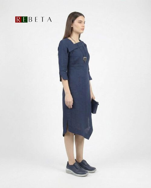 REBETA Deri Kadın Yüksek Tabanlı Mavi Ayakkabı