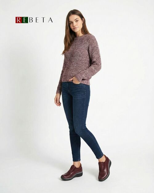 REBETA Deri Kadın Yüksek Tabanlı Bordo Ayakkabı