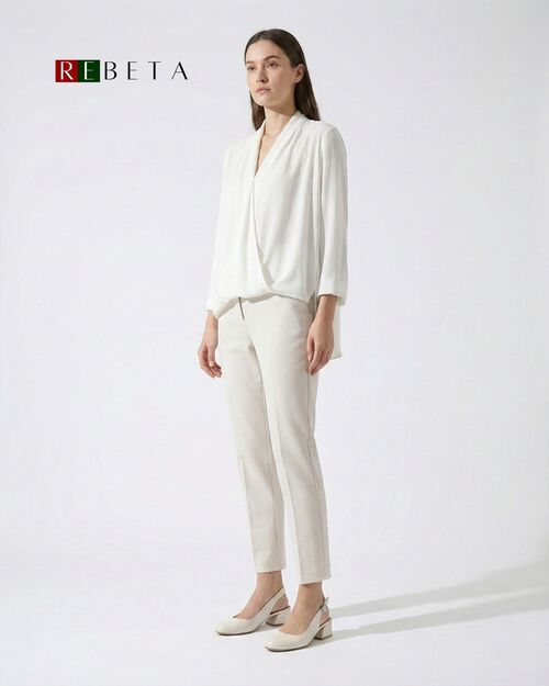 REBETA Deri Kadın Arkası Açık Topuklu Bej Sandalet