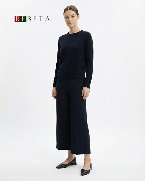 REBETA Deri Kadın Sivri Burunlu Topuklu Siyah Babet