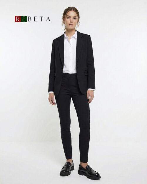 REBETA Deri Kadın Siyah Loafer Ayakkabı Açma