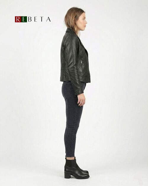 REBETA Deri Kadın Topuklu Siyah Bot