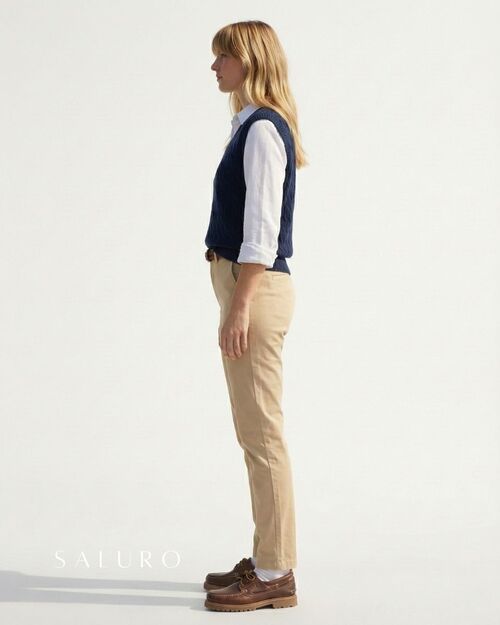 SALURO Deri Kadın Taba Topuklu Tekne Ayakkabısı