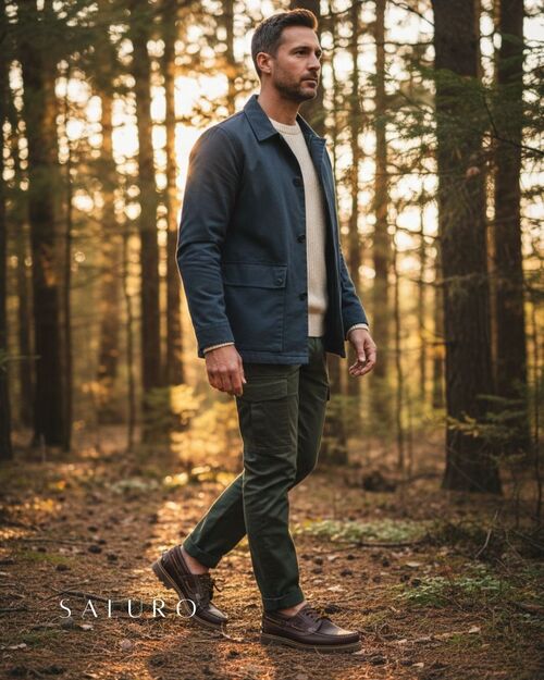 SALURO Deri Erkek Taba Topuklu Tekne Ayakkabısı