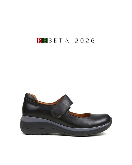 REBETA Deri Kadın Yüksek Tabanlı Siyah Ayakkabı