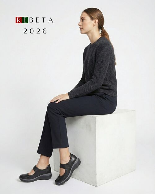 REBETA Deri Kadın Yüksek Tabanlı Siyah Ayakkabı