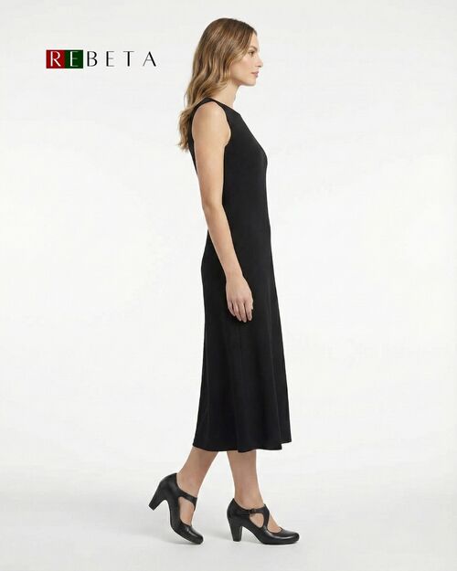 BETA Deri Kadın Topuklu Siyah Ayakkabı