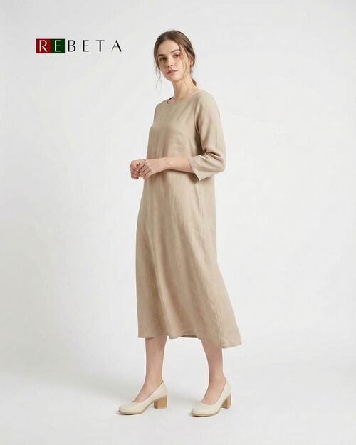 REBETA Deri Kadın Topuklu Bej Ayakkabı