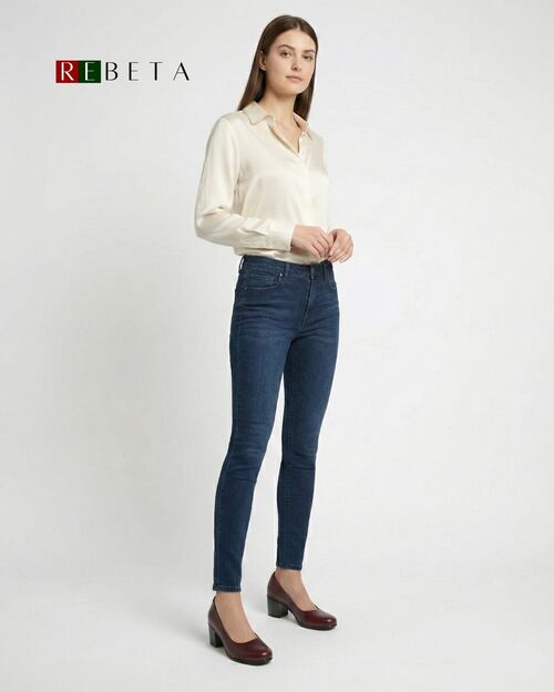 REBETA Deri Kadın Topuklu Bordo Ayakkabı