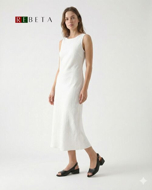 REBETA Deri Kadın Arkası Açık Topuklu Siyah Sandalet