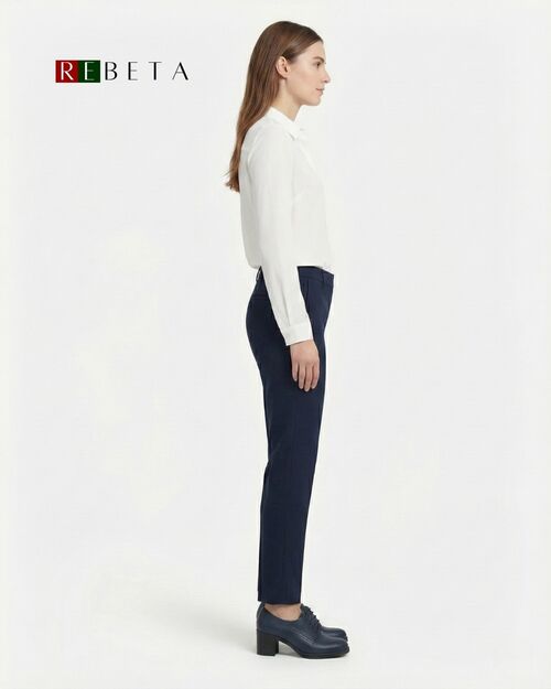 REBETA Deri Kadın Topuklu Lacivert Ayakkabı