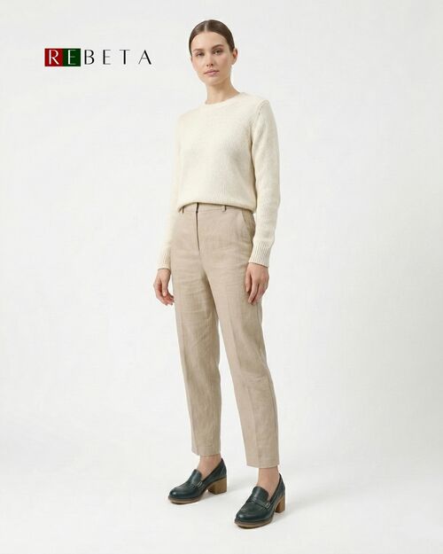 REBETA Deri Kadın Yeşil Topuklu Loafer Ayakkabı