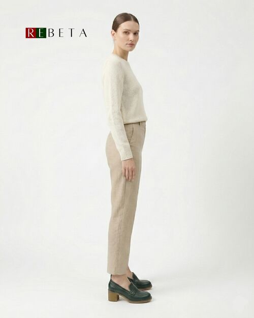 REBETA Deri Kadın Yeşil Topuklu Loafer Ayakkabı