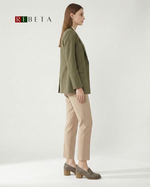 REBETA Deri Kadın Vizon Topuklu Loafer Ayakkabı