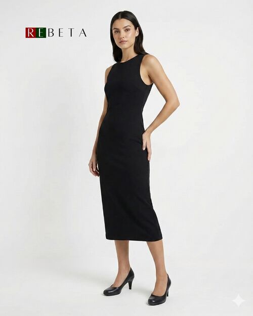 REBETA Deri Kadın Topuklu Siyah Ayakkabı