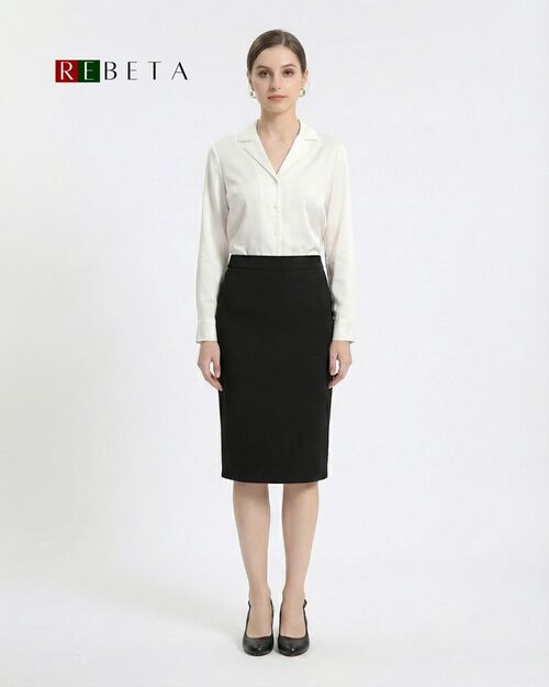 REBETA Deri Kadın Topuklu Siyah Ayakkabı