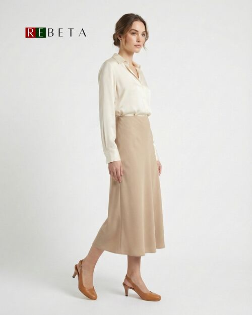 REBETA Deri Kadın Topuklu Taba Ayakkabı