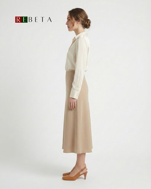 REBETA Deri Kadın Topuklu Taba Ayakkabı