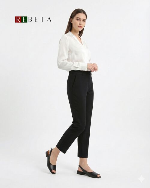 REBETA Deri Kadın Topuklu Sandalet Siyah