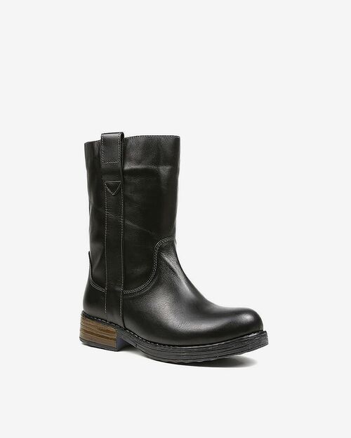 REBETA Deri Kadın Siyah Bot