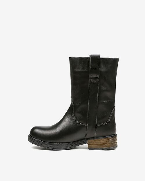 REBETA Deri Kadın Siyah Bot