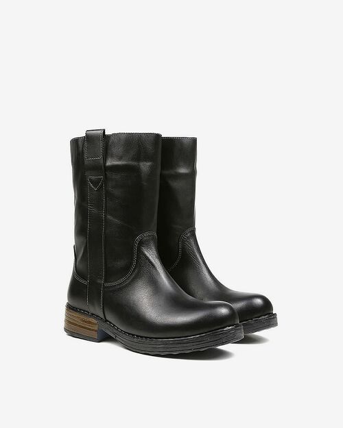 REBETA Deri Kadın Siyah Bot