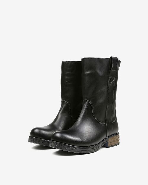 REBETA Deri Kadın Siyah Bot