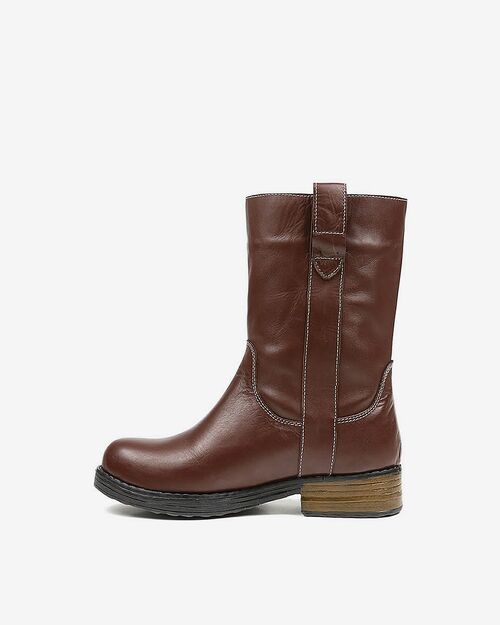 REBETA Deri Kadın Kahve Rengi Bot