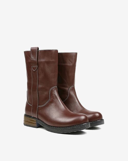 REBETA Deri Kadın Kahve Rengi Bot