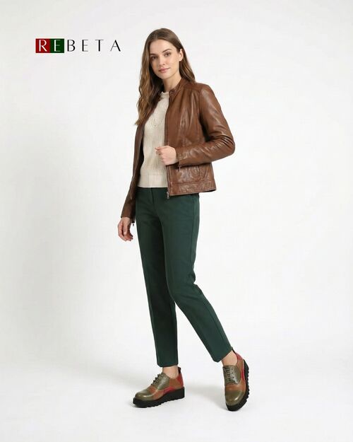 REBETA Deri Kadın Yeşil Ayakkabı Kombin