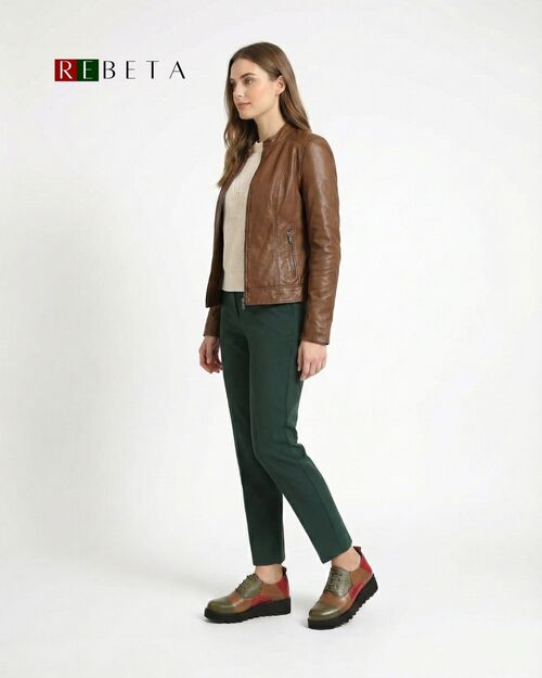 REBETA Deri Kadın Yeşil Ayakkabı Kombin