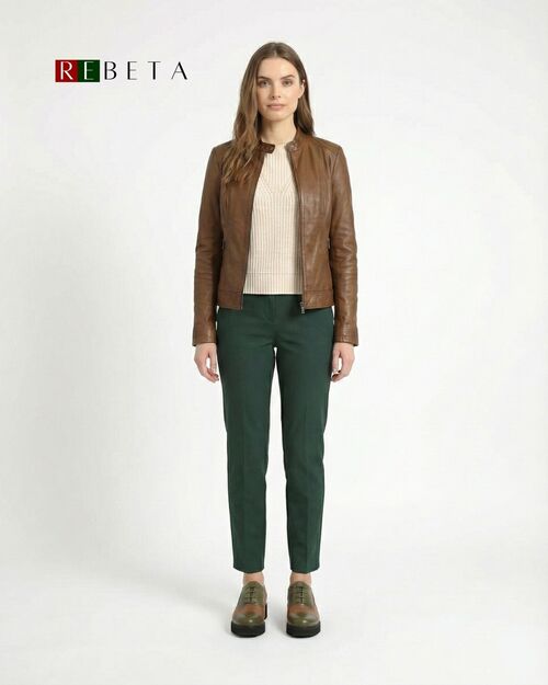 REBETA Deri Kadın Yeşil Ayakkabı Kombin