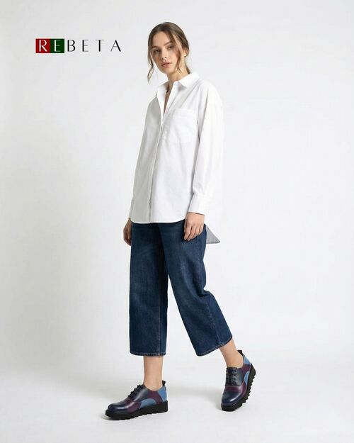 REBETA Deri Kadın Mor Ayakkabı Kombin