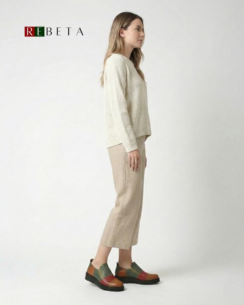 Rebeta Deri Kadın Ayakkabı Taba Kombin