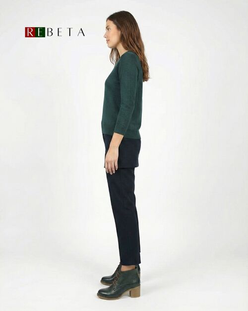 REBETA Deri Kadın Bağcıklı Topuklu Yeşil Bot