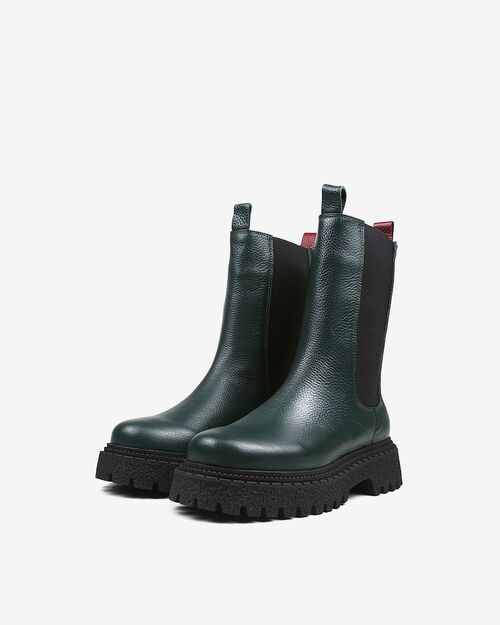 REBETA Deri Kadın Yeşil Bot