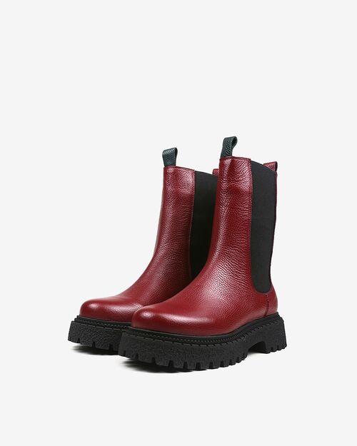 REBETA Deri Kadın Bordo Bot